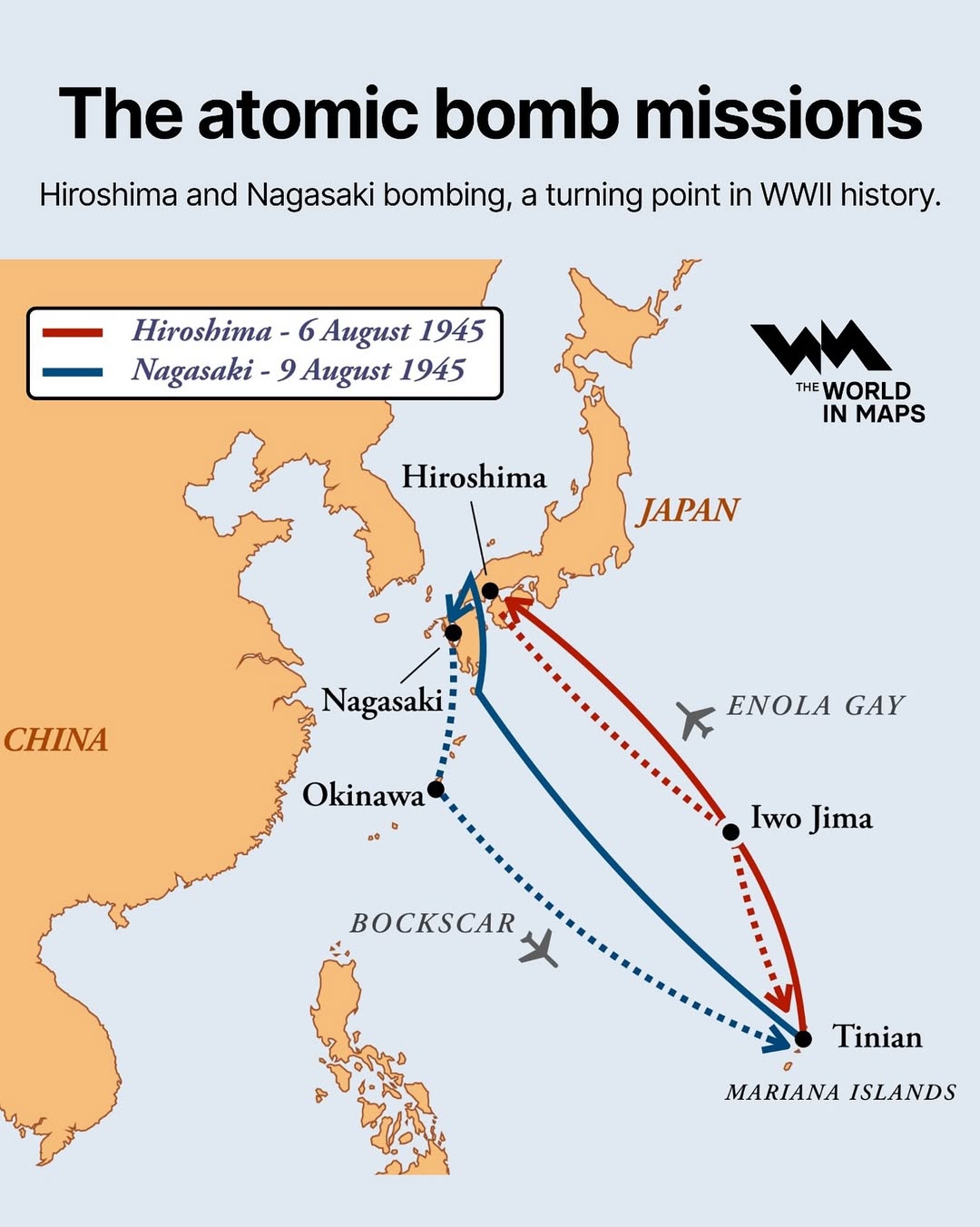 #OnThisDay in 1945, the U.S. dropped the first atomic bomb on Hiroshima, instantly killing tens 