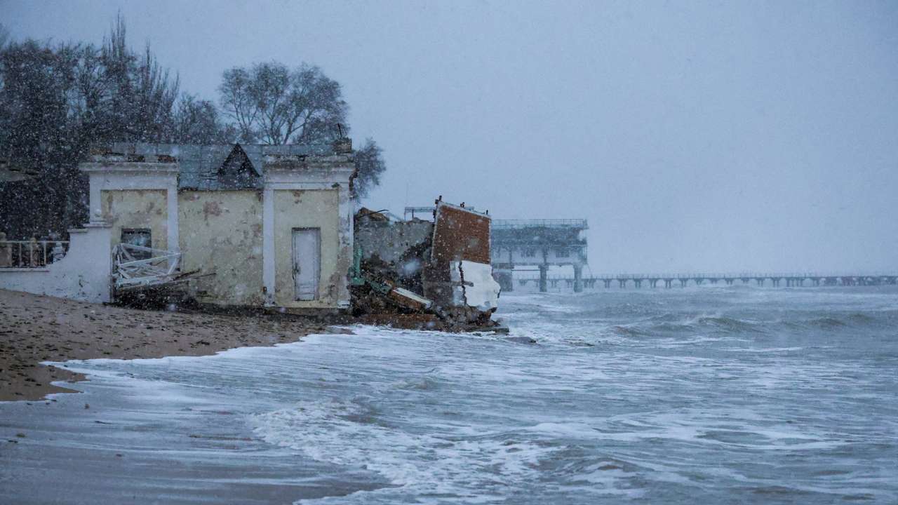 Aftermath of storm in Crimea