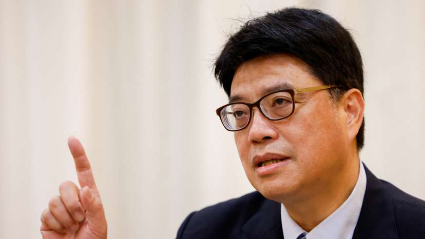 Taiwan's Mainland Affairs Council Minister Chiu Chui-cheng speaks during an interview with Reuters in Taipei