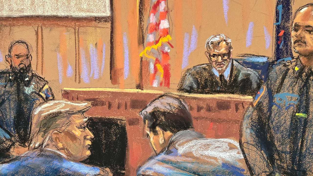 FILE PHOTO: Former U.S. President Donald Trump appears at a court hearing in New York