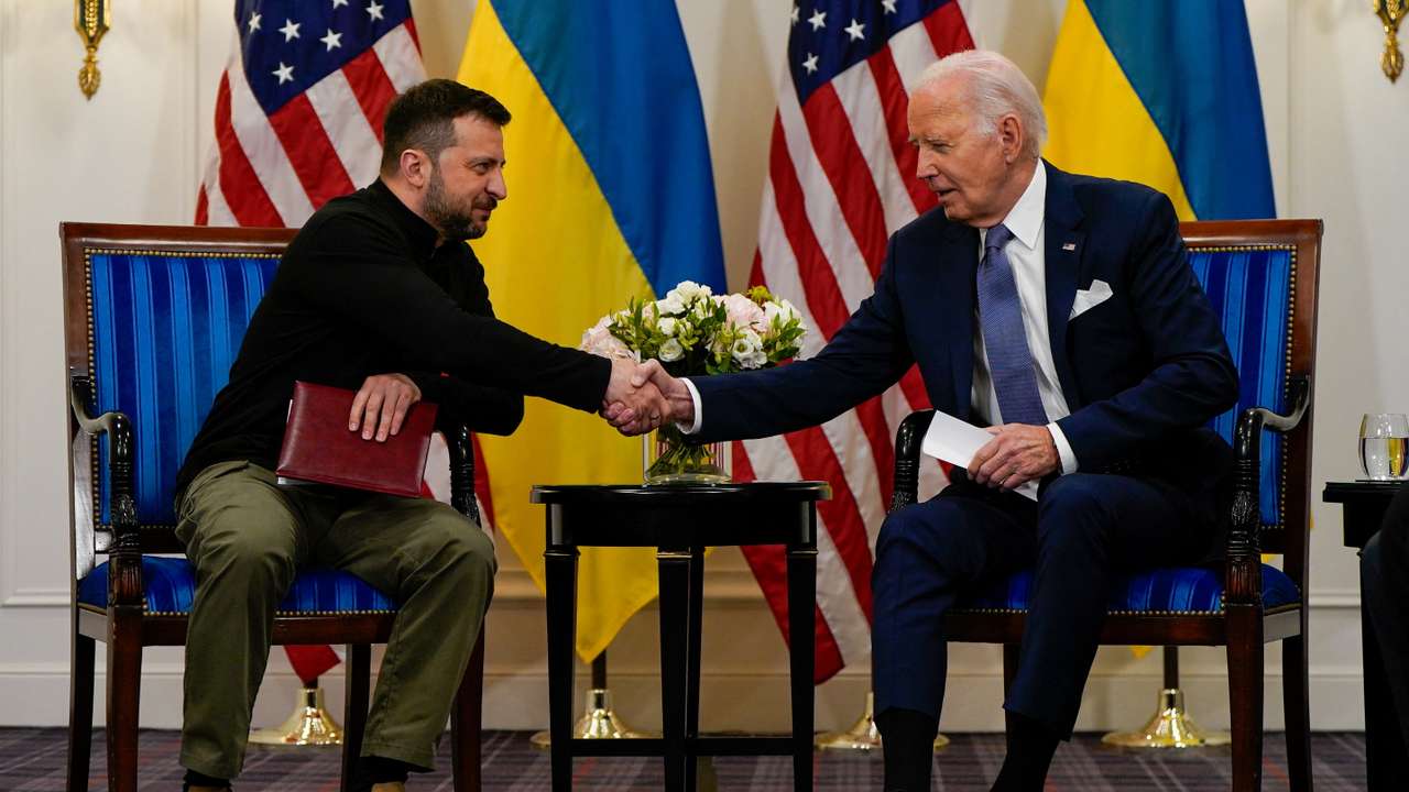 U.S. President Biden holds a bilateral meeting with Ukrainian President Zelenskiy, in Paris