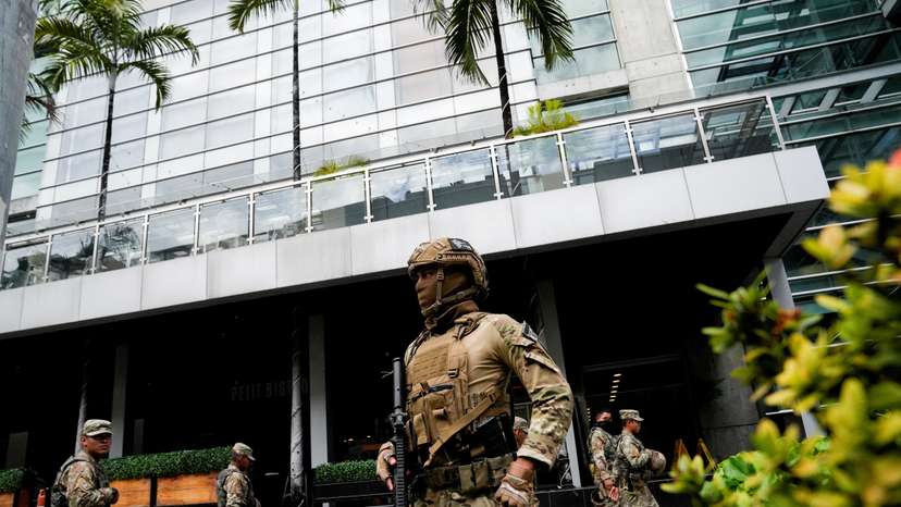 FILE PHOTO: People deported from the U.S. are being housed at a hotel in Panama City