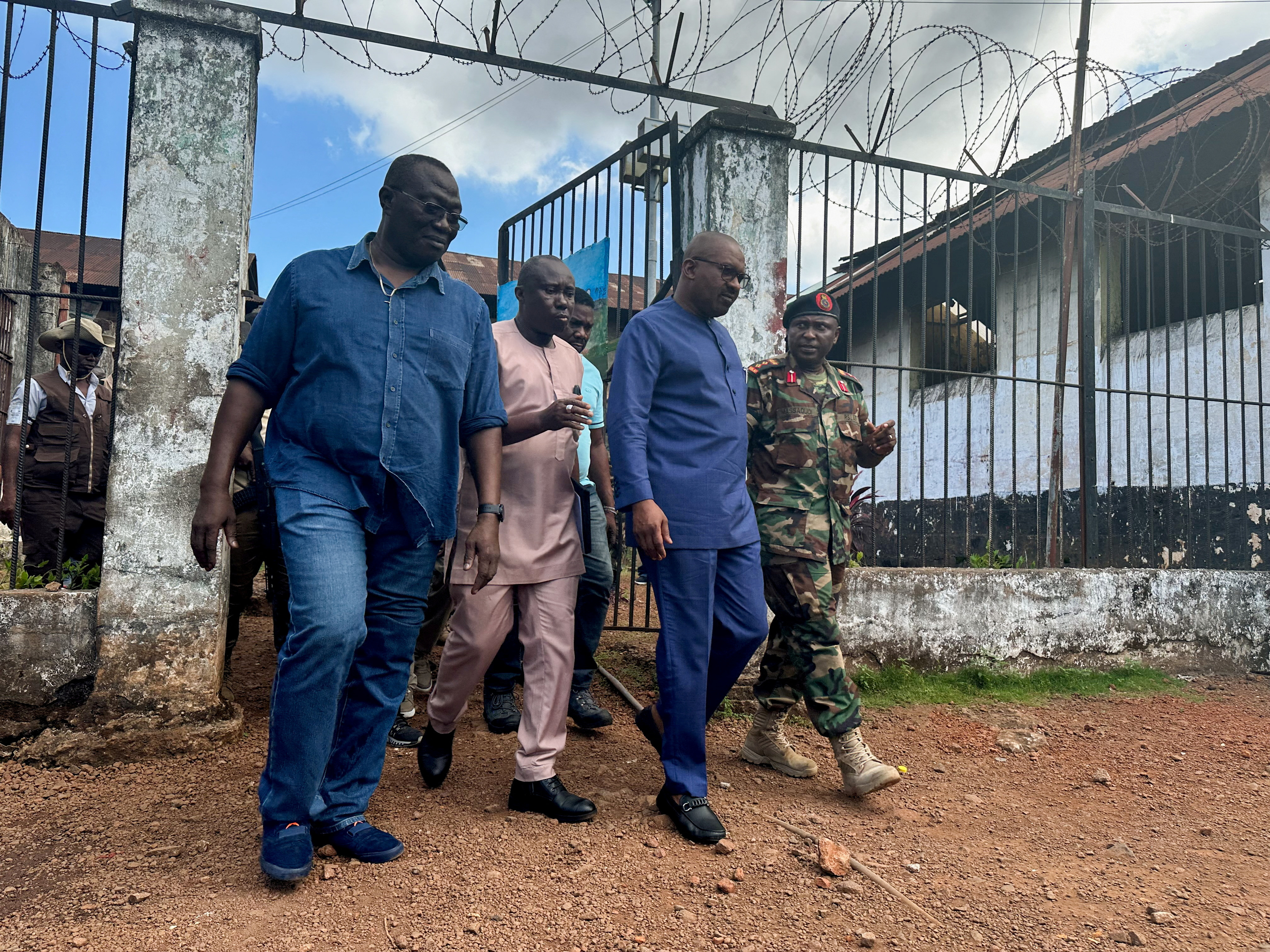 FILE PHOTO: Sierra Leone's Vice President Mohamed Juldeh Jalloh visits Pademba Road prison after attack, in Freetown