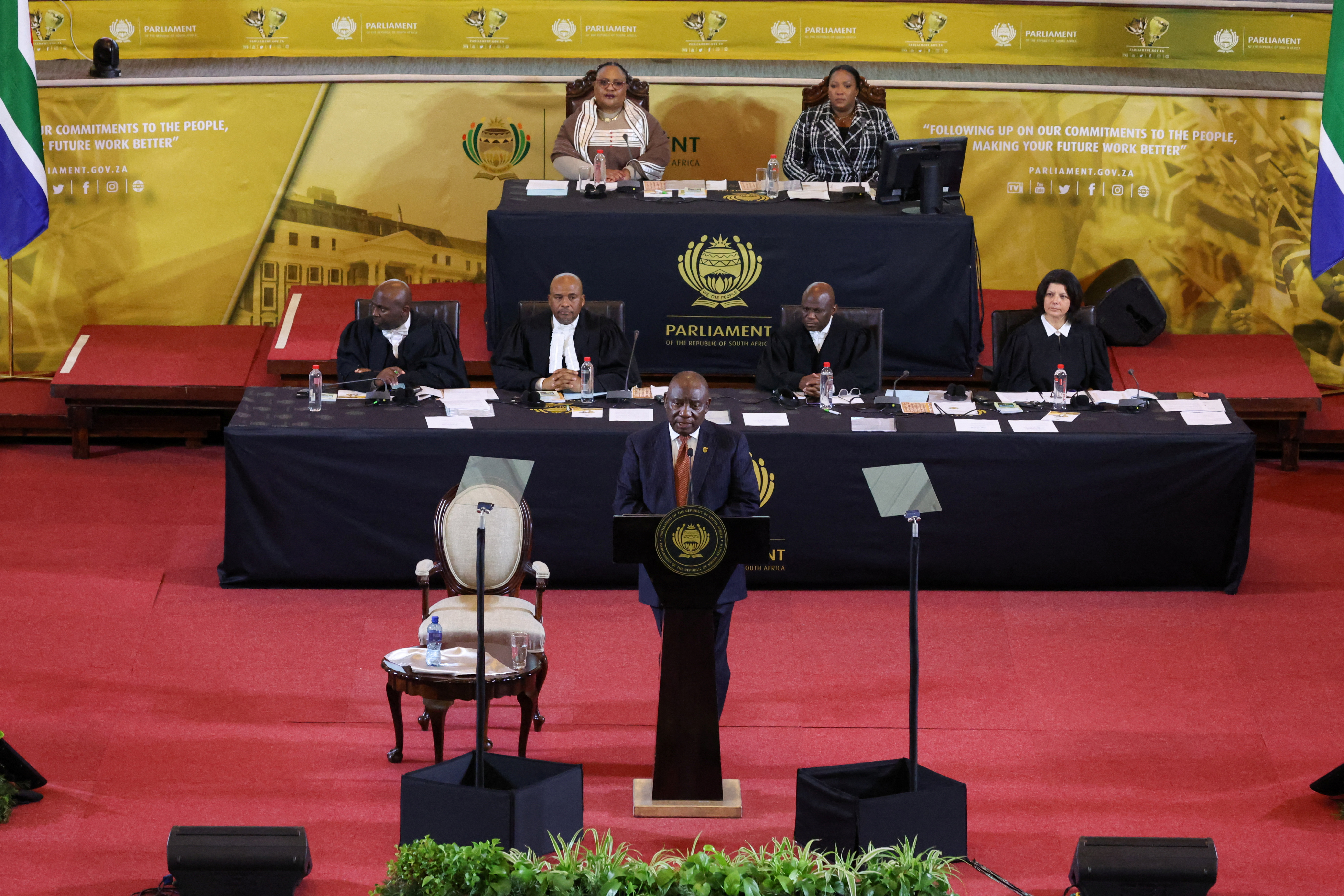 Parliament address by South Africa's President Cyril Ramaphosa in Cape Town
