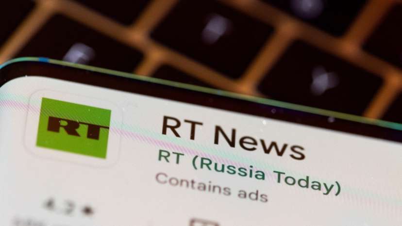 FILE PHOTO: Illustration shows RT News (Russia Today) app
