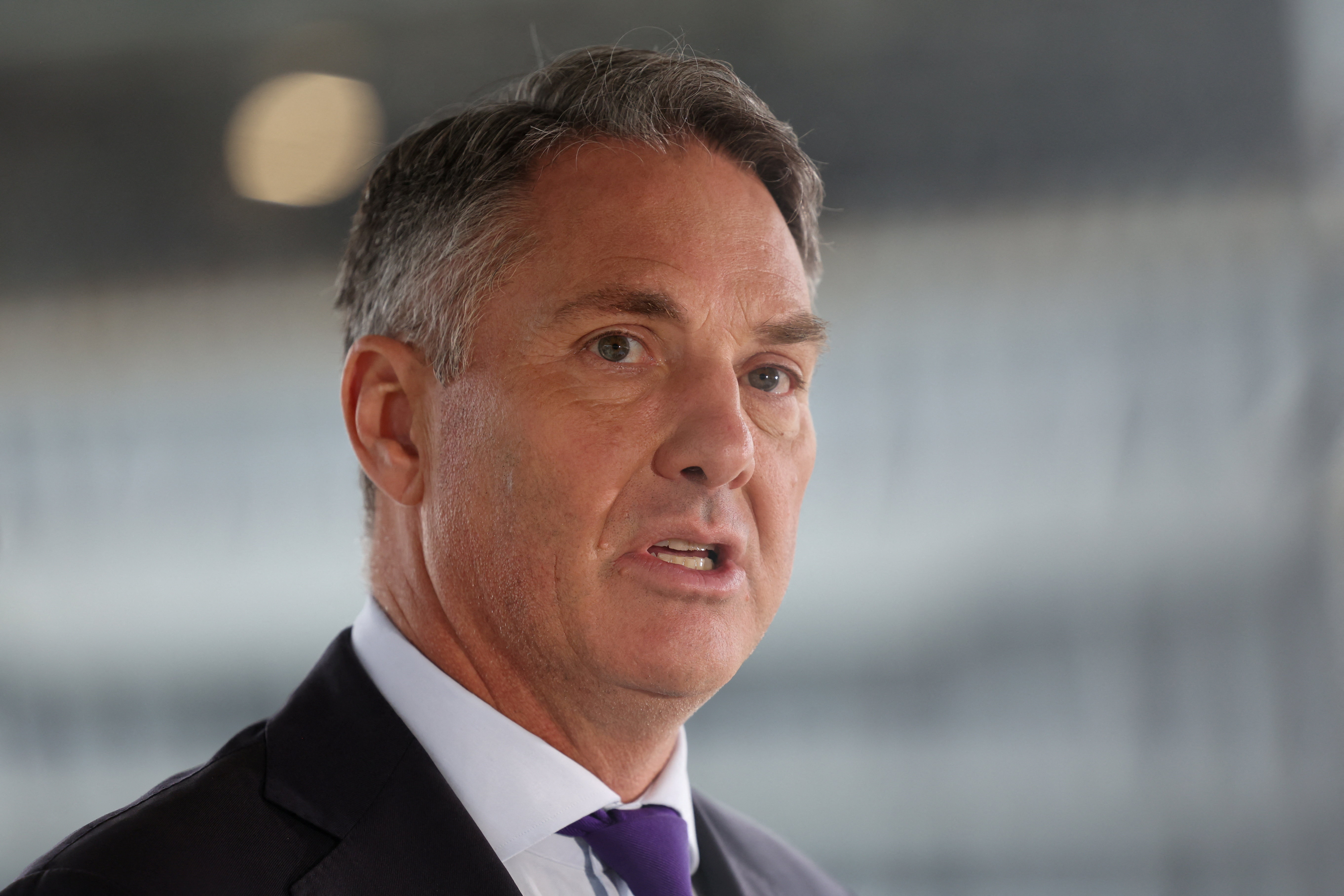 Richard Marles, Australian Deputy Prime Minister and Minister for Defence, speaks during an announcement at the Royal Australian Navy base HMAS Kuttabul, in Sydney
