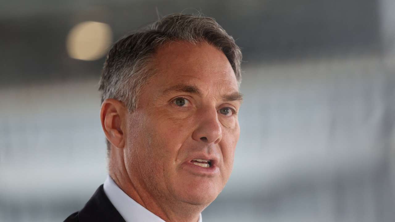 Richard Marles, Australian Deputy Prime Minister and Minister for Defence, speaks during an announcement at the Royal Australian Navy base HMAS Kuttabul, in Sydney