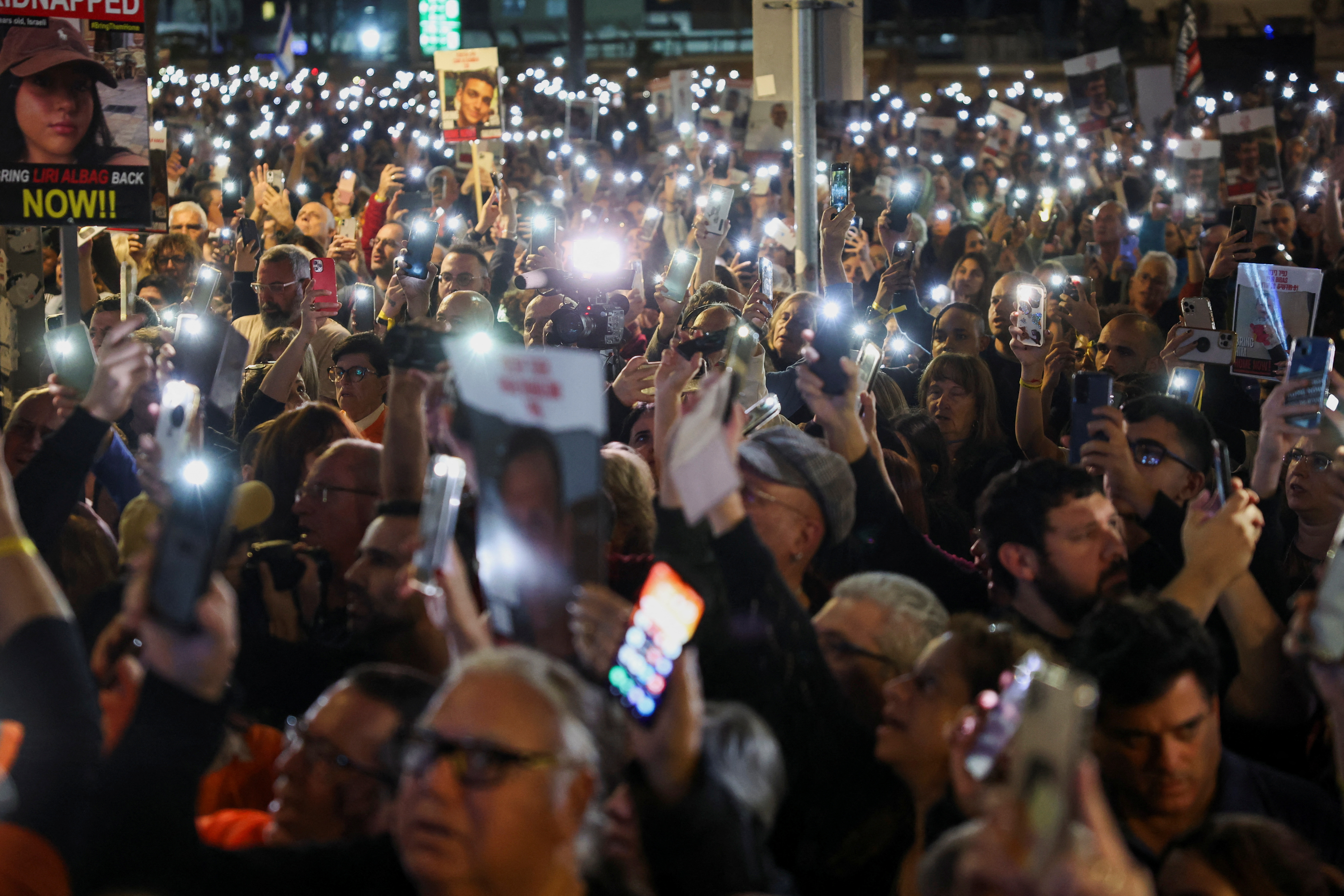 Rally calling for the release of hostages, in Tel Aviv