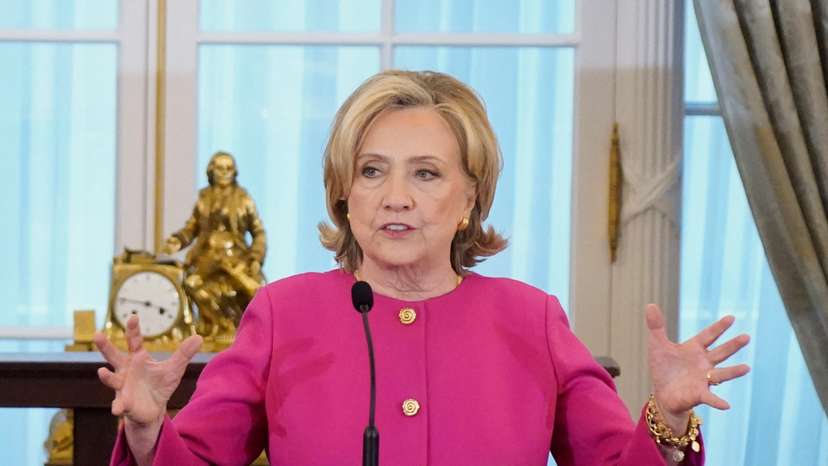 U.S. Secretary of State Antony Blinken hosts portrait unveiling of the 67th Secretary of State Hillary Clinton at the State Department in Washington