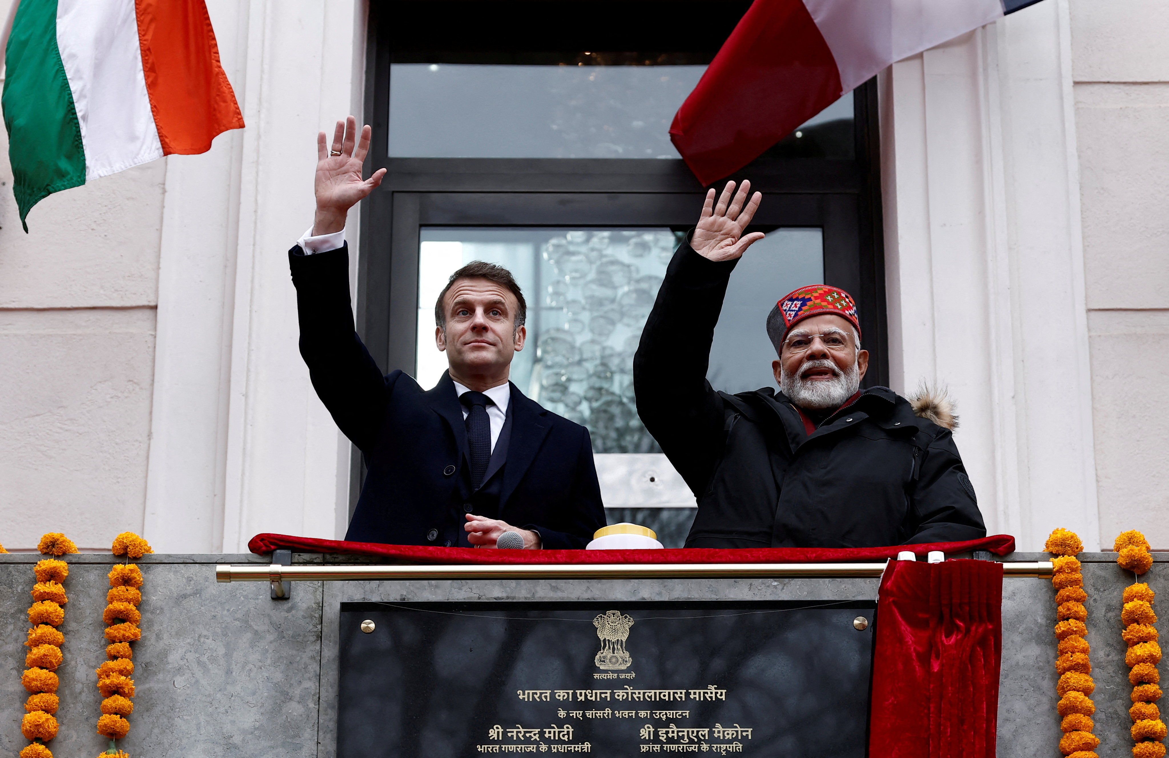FILE PHOTO: French President Macron and Indian Prime Minister Modi visit Marseille