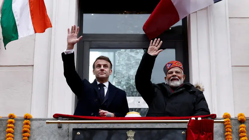 FILE PHOTO: French President Macron and Indian Prime Minister Modi visit Marseille