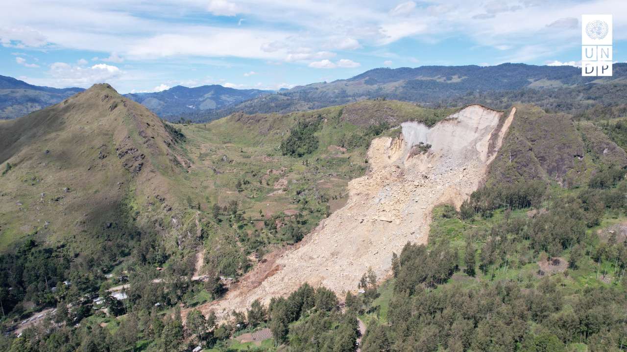 Aftermath of a landslide in Enga Province