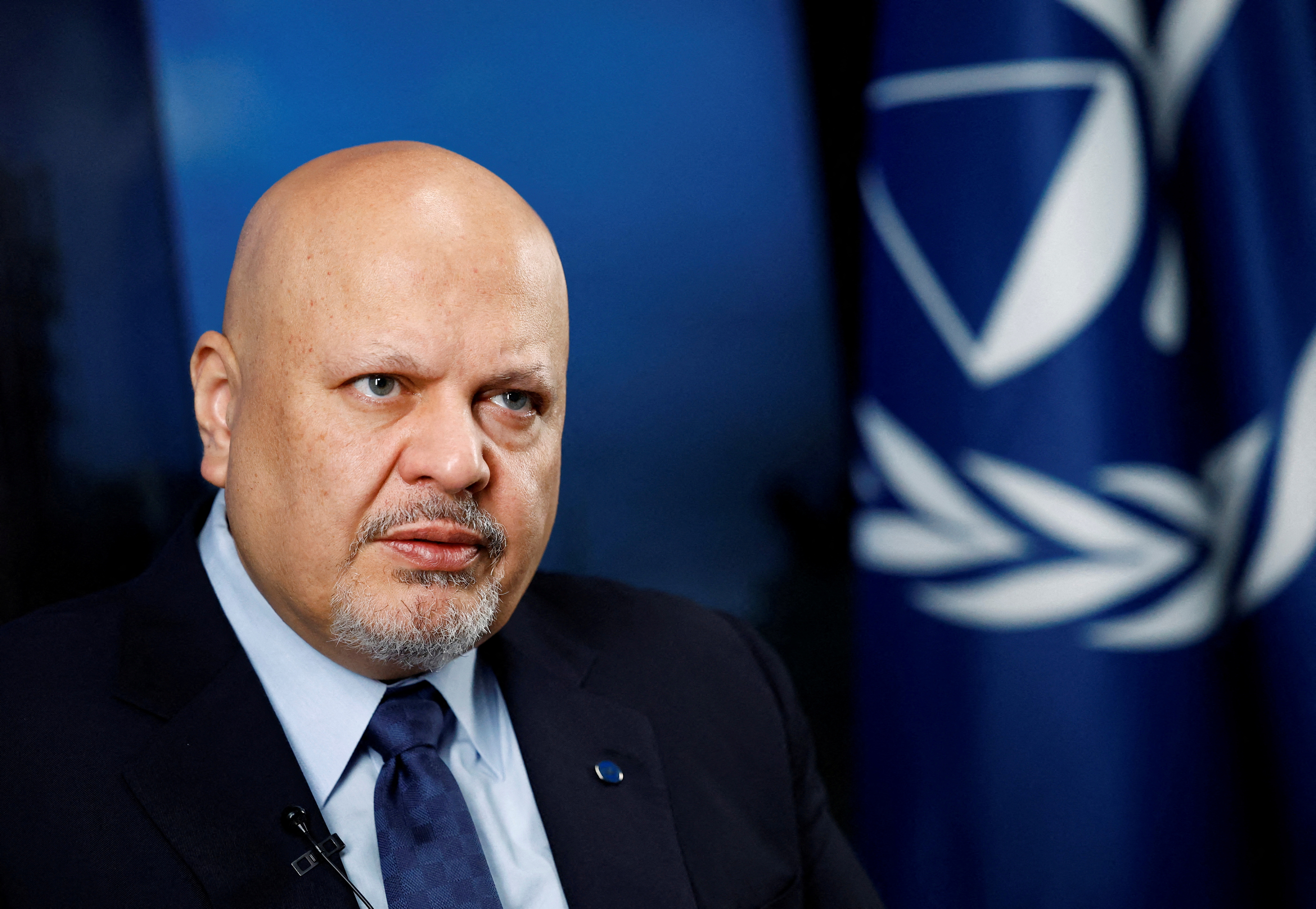 FILE PHOTO: International Criminal Court (ICC) Prosecutor Karim Khan attends an interview with Reuters in The Hague