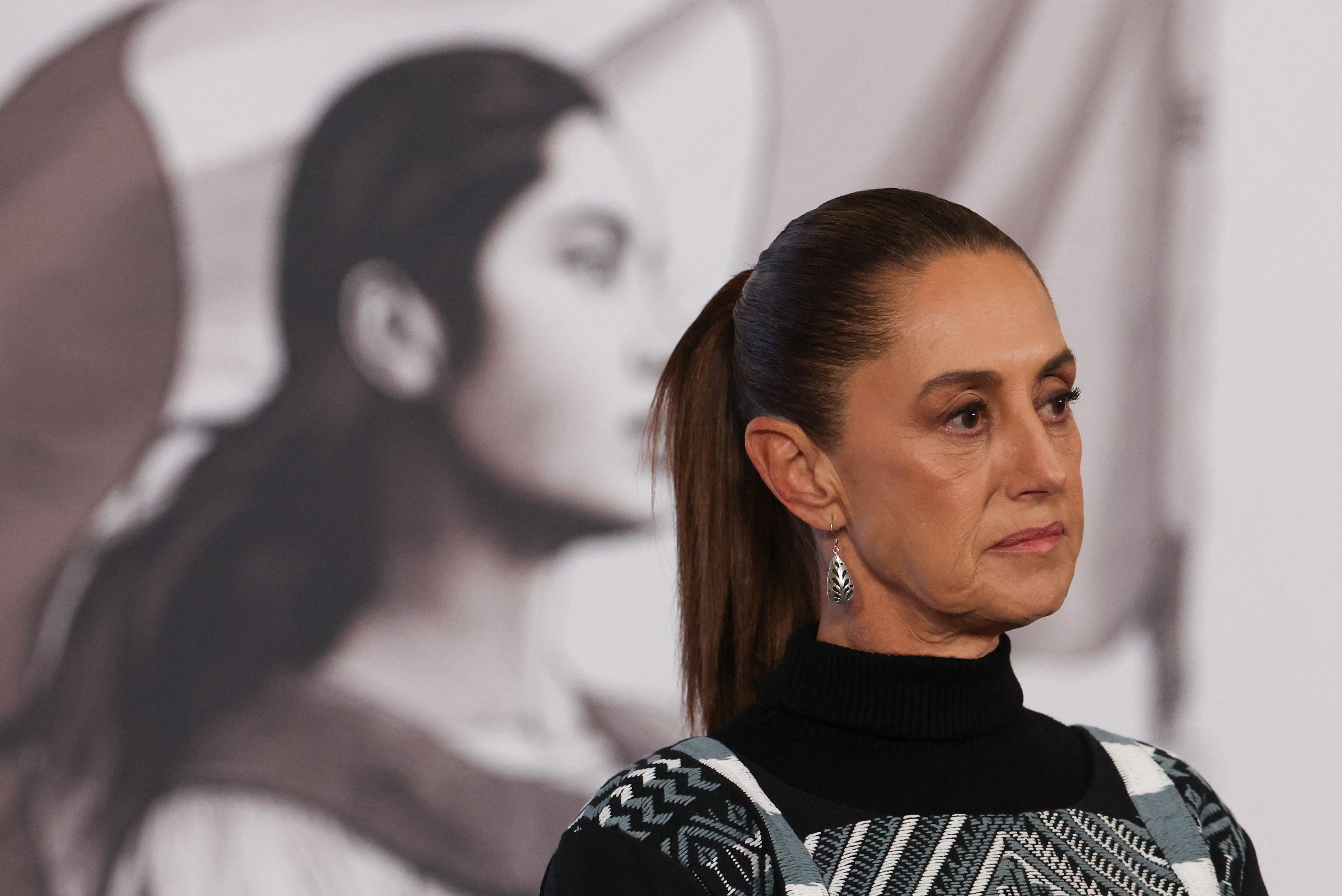Mexican President Claudia Sheinbaum holds a press conference in Mexico City