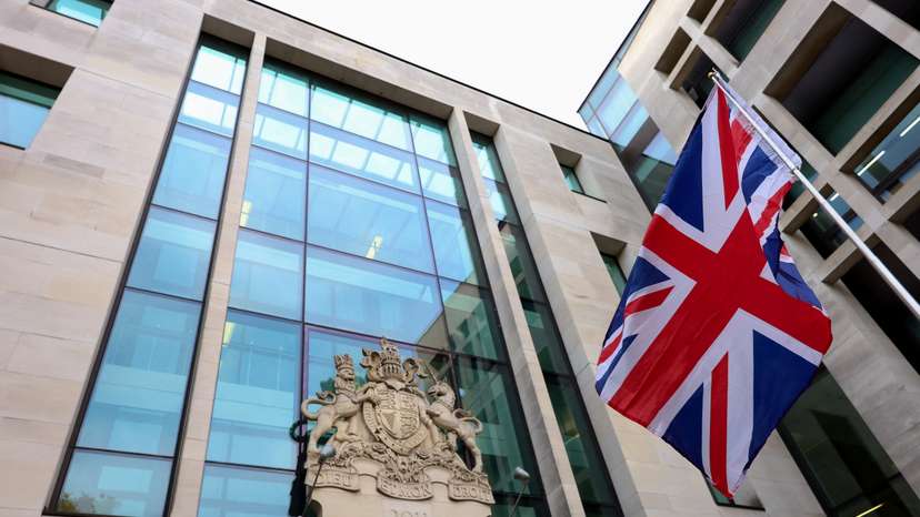 A Union Jack is flown outside Westminster Magistrates' Court