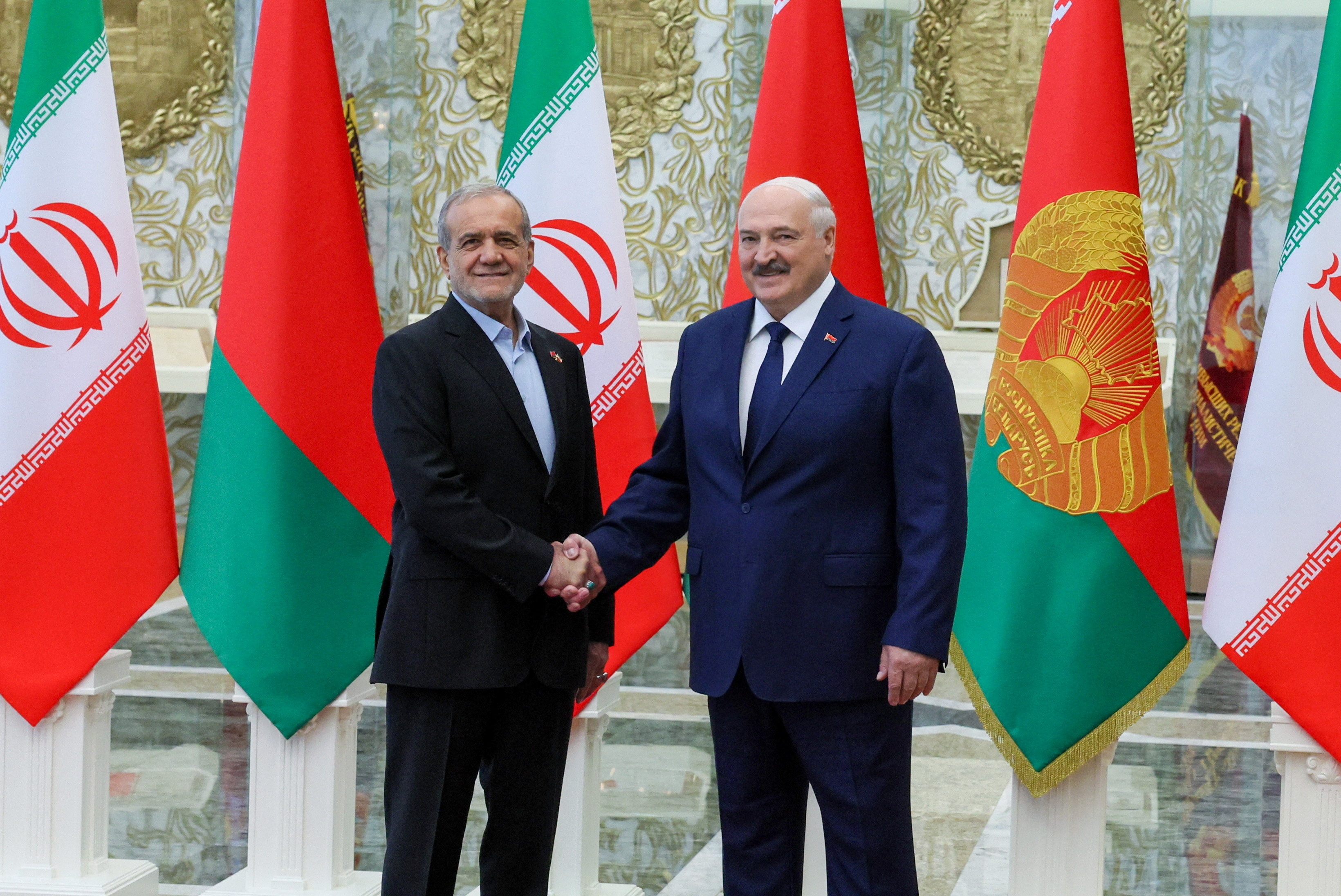 Belarusian President Lukashenko and Iranian President Pezeshkian meet in Minsk