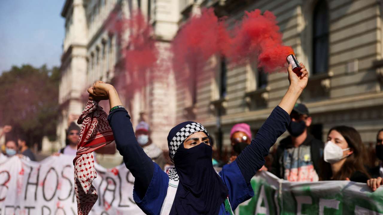 Demonstration in support of Palestinians in central London