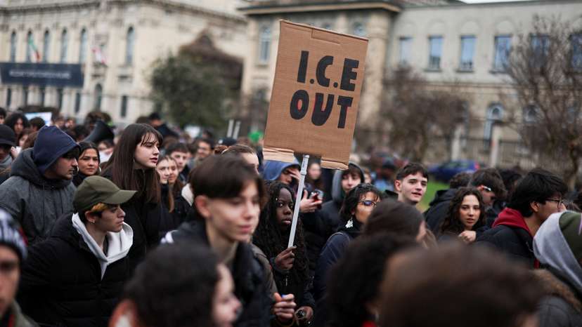 Protest on the day of the opening ceremony for the Milano Cortina 2026 Winter Olympics in Milan
