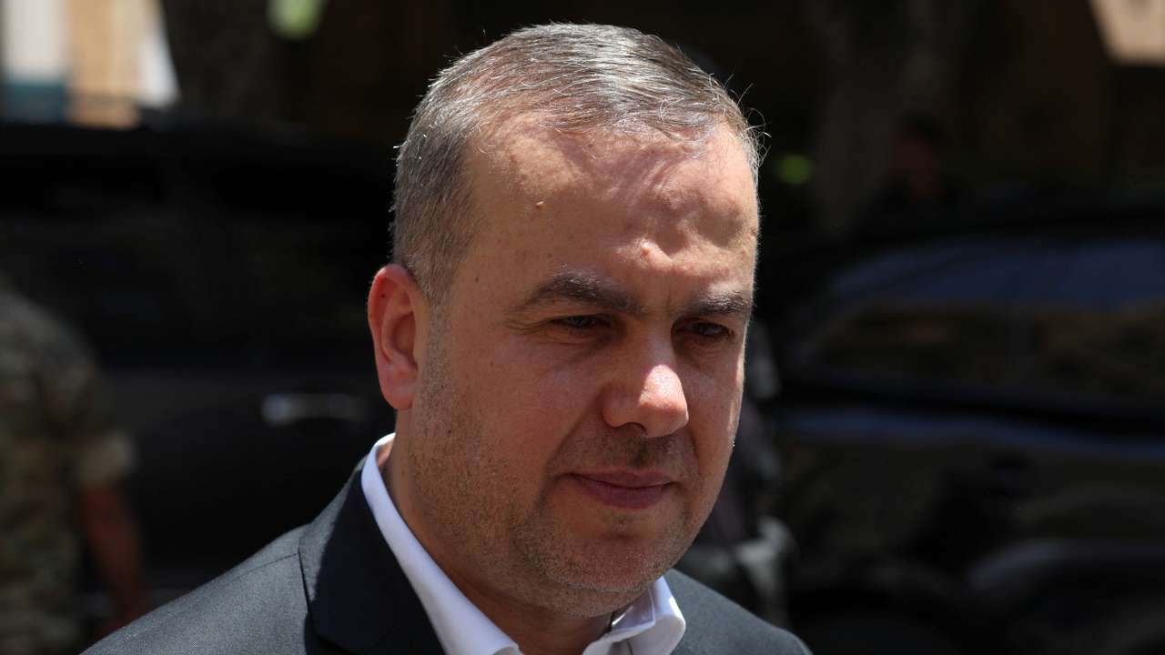 Hezbollah lawmaker Hassan Fadlallah, leaves the parliament after they failed to elect a head of state to fill the vacant presidency