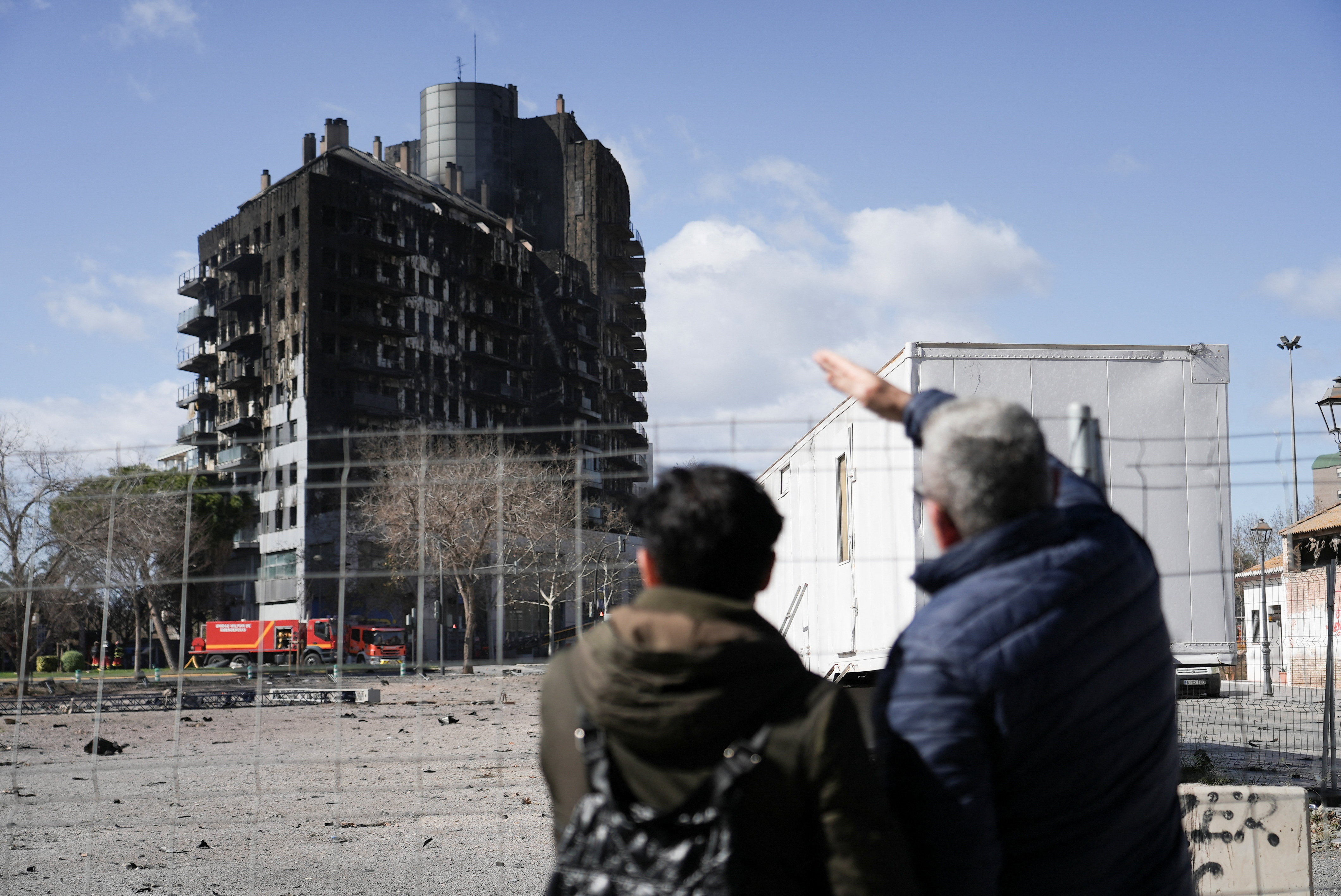 Fire of apartment building in Valencia