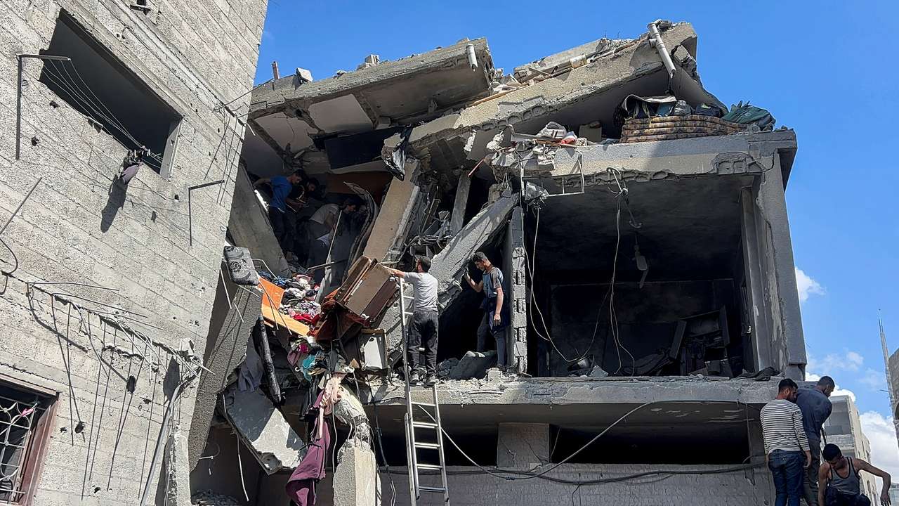 Aftermath of an Israeli strike, in Gaza City