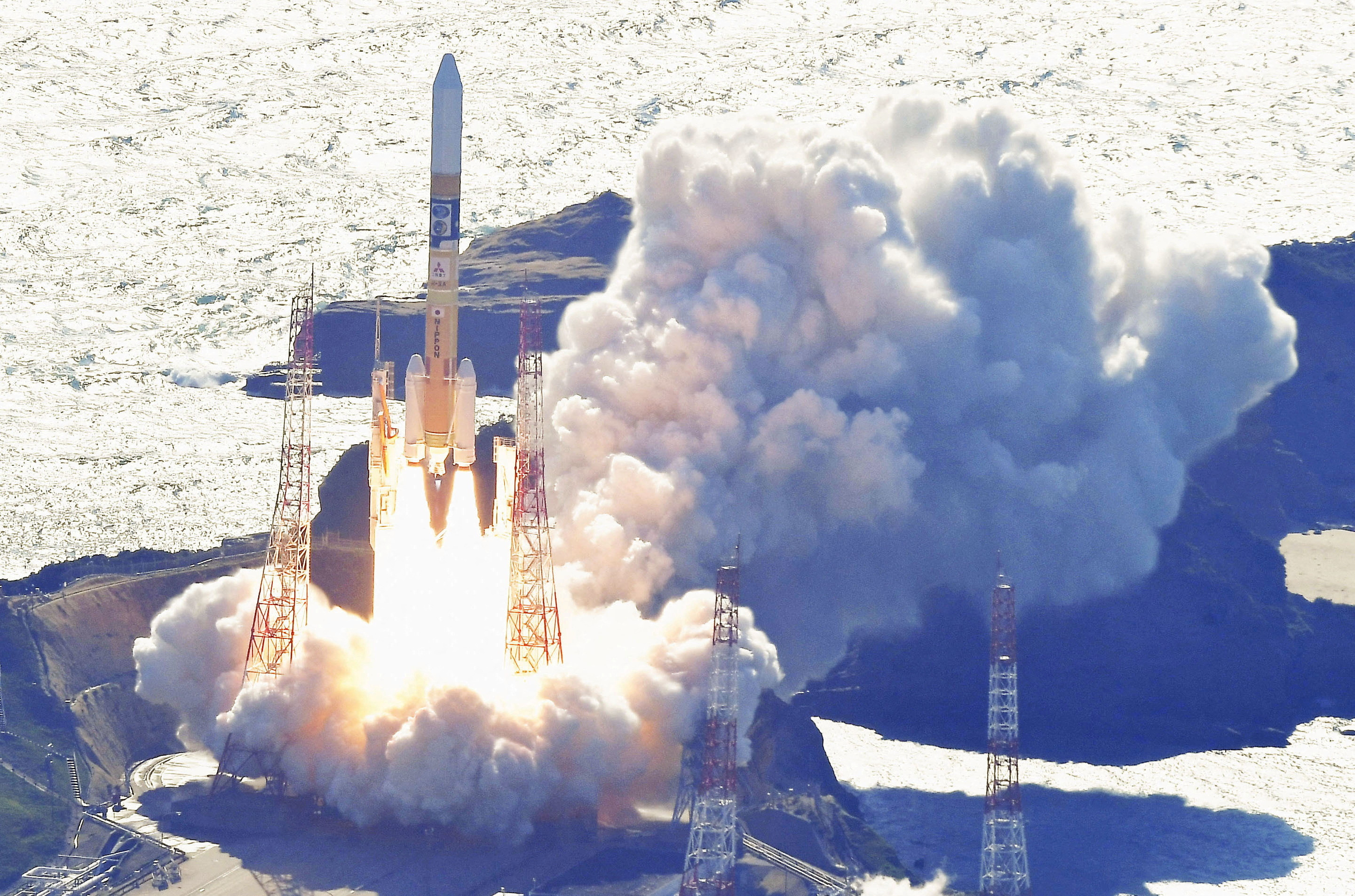 H-IIA rocket carrying the national space agency's moon lander is launched at Tanegashima Space Center on the southwestern island of Tanegashima