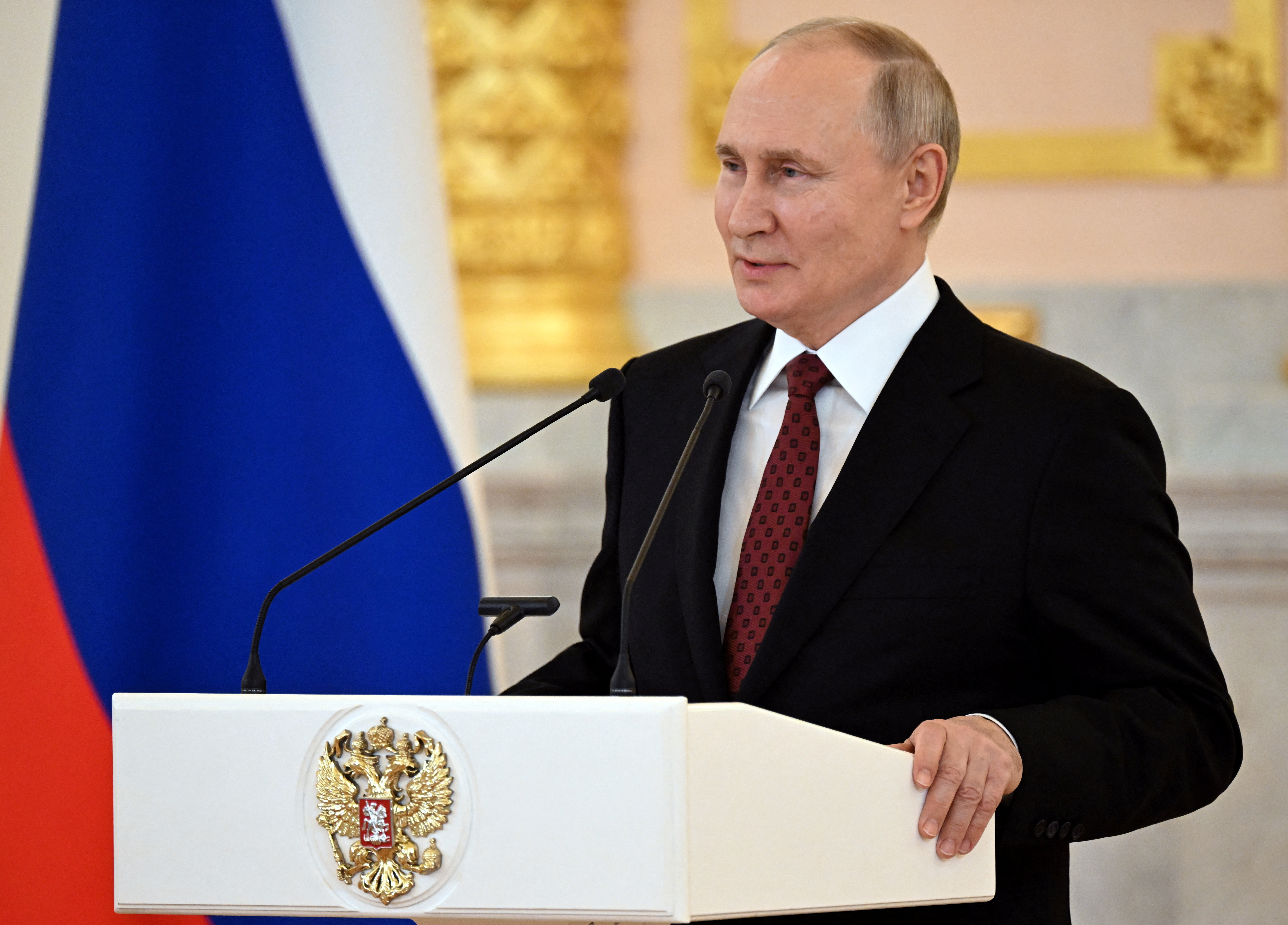Russian President Putin receives new ambassadors to Russia at Kremlin ceremony