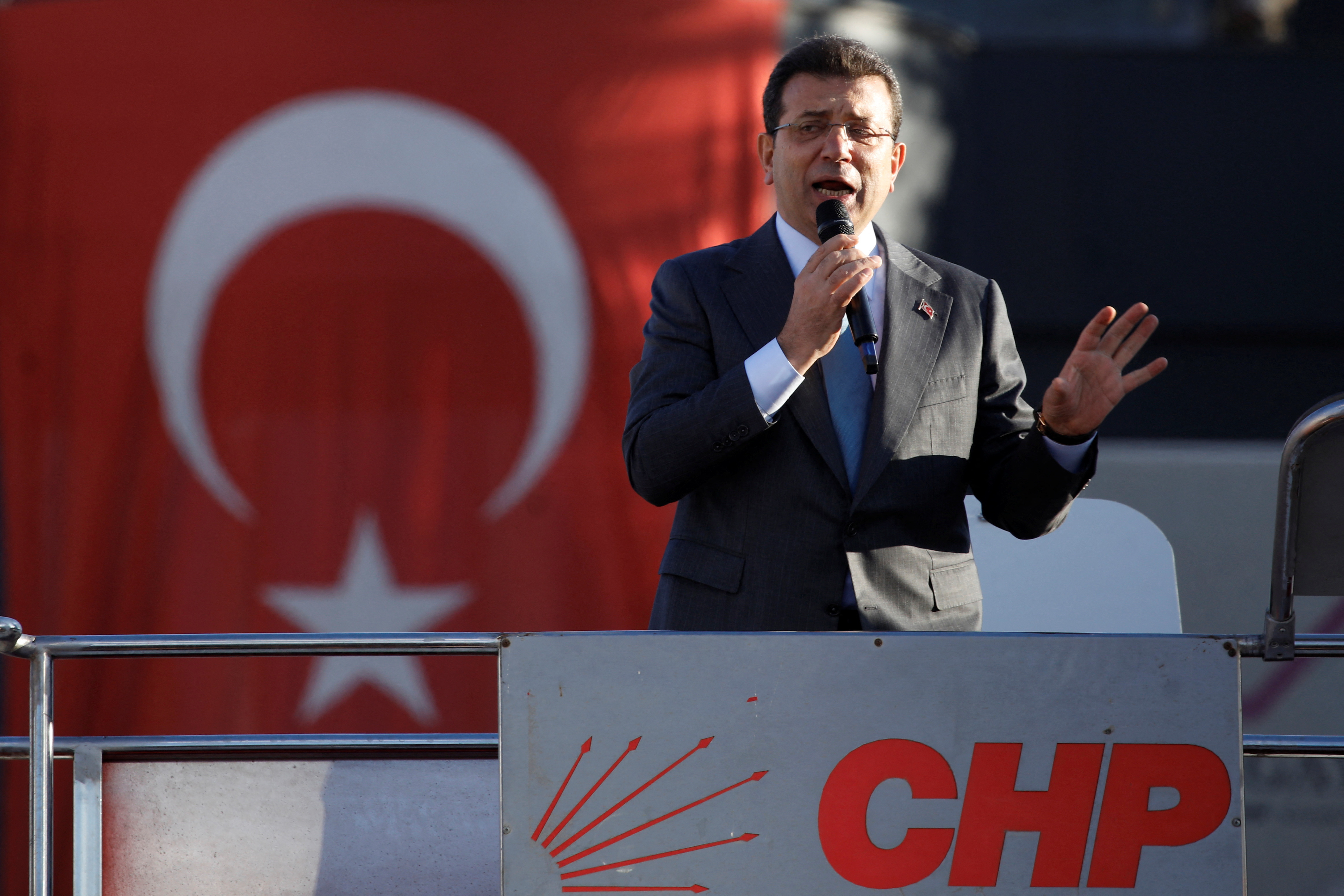 Turkish opposition protest after mayor arrested on terrorism charges, in Istanbul
