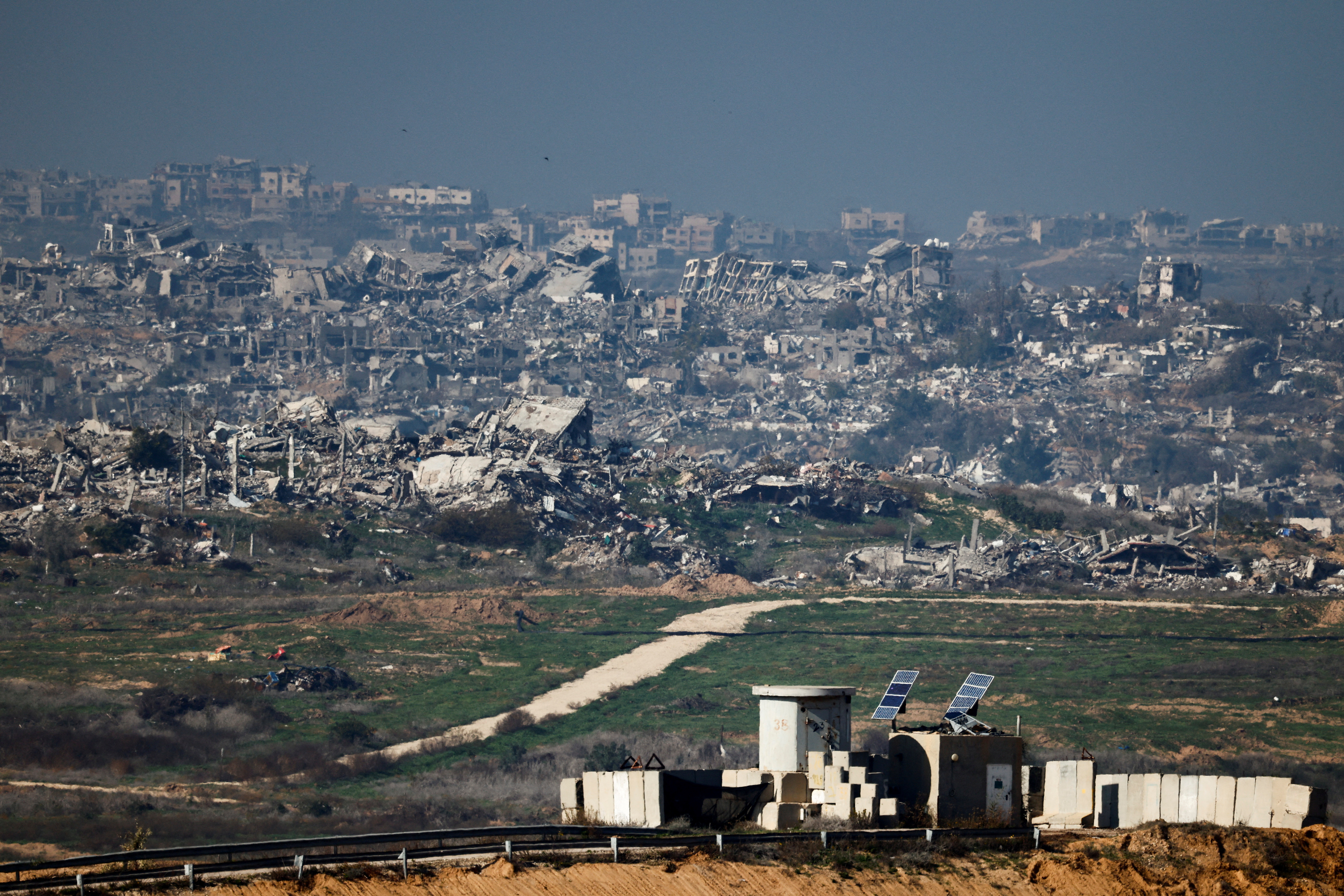 Buildings lie in ruin in North Gaza