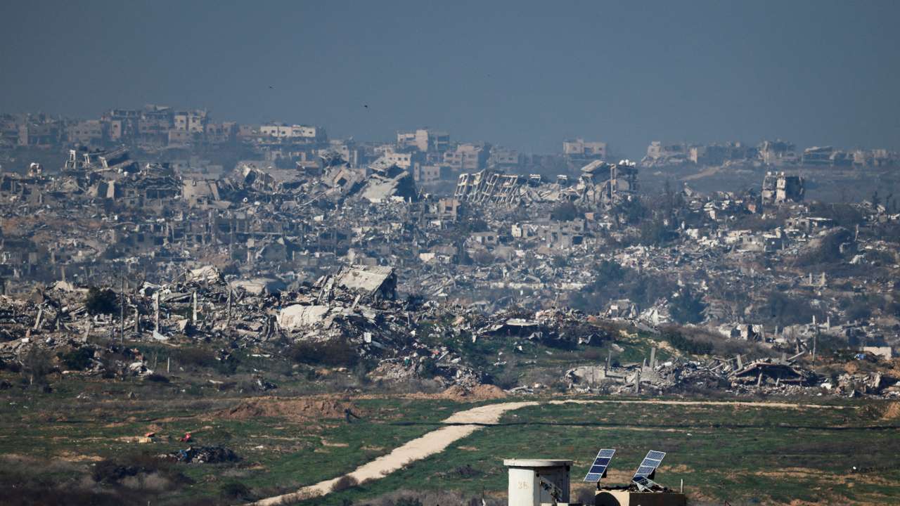 Buildings lie in ruin in North Gaza