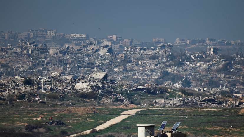 Buildings lie in ruin in North Gaza