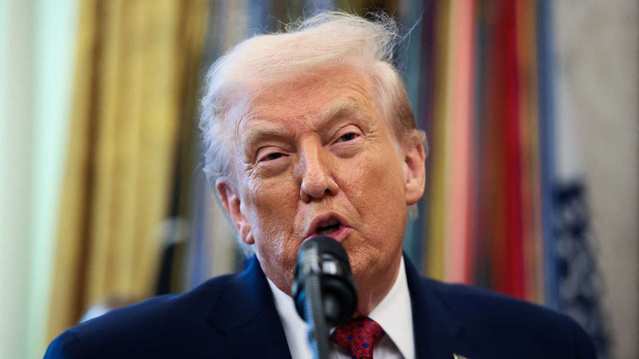 U.S. President Donald Trump participates in a Mexican Border Defense Medal presentation at the White House in Washington