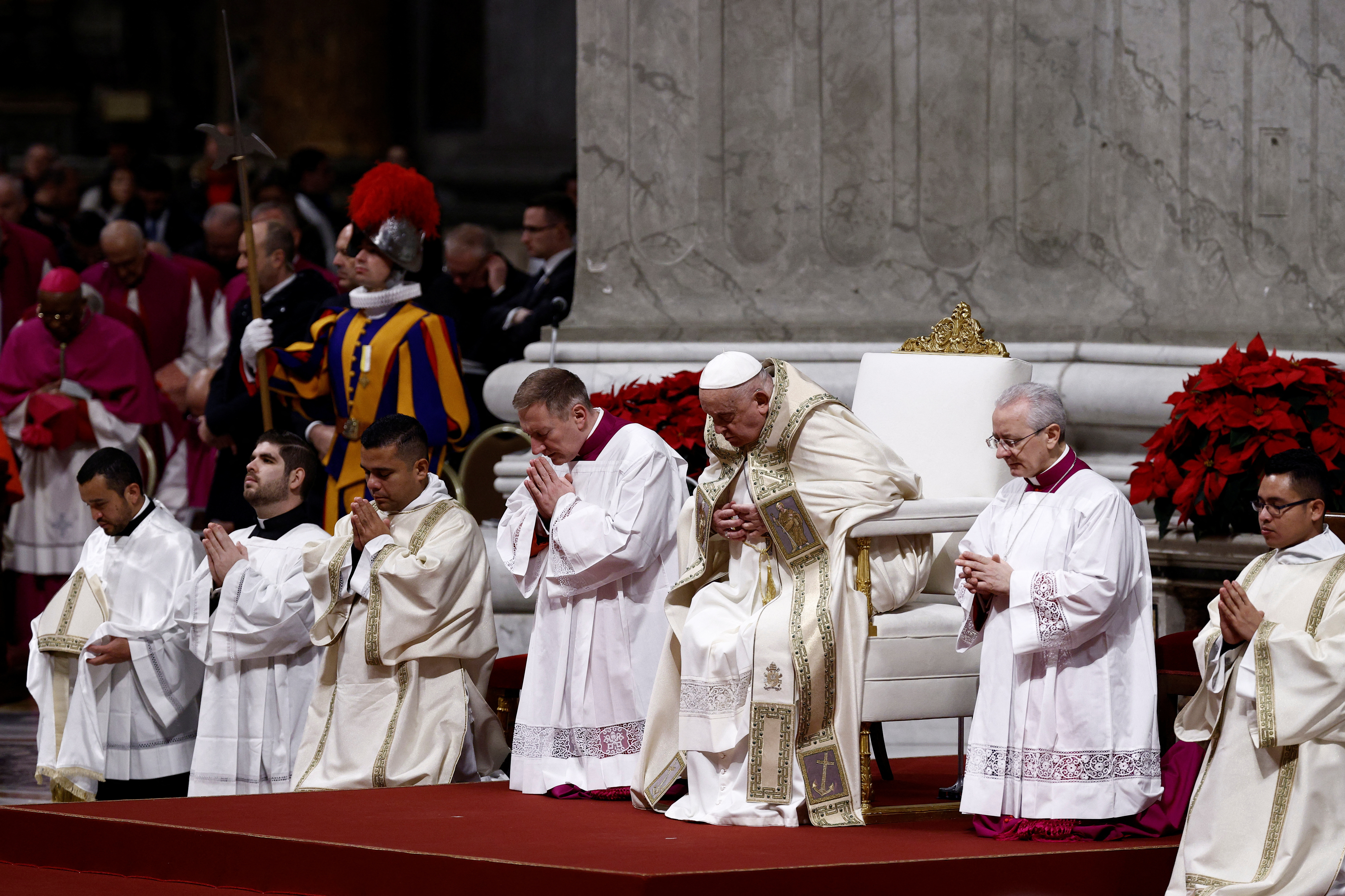 Pope Francis celebrates Christmas Eve Mass in St. Peter's Basilica at the Vatican
