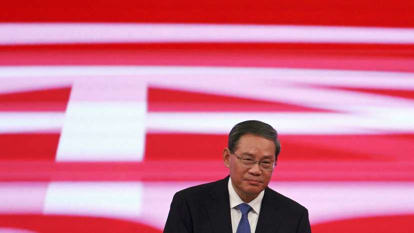 Chinese Premier Li Qiang speaks at the China International Supply Chain Expo in Beijing