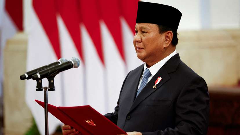 FILE PHOTO: Indonesia's new president Prabowo Subianto inaugurates his cabinet ministers in Jakarta