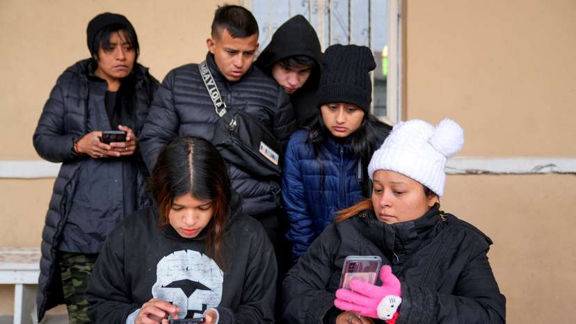 Denia Mendez from Honduras reacts to information that her appointment with CBP was canceled, in Piedras Negras