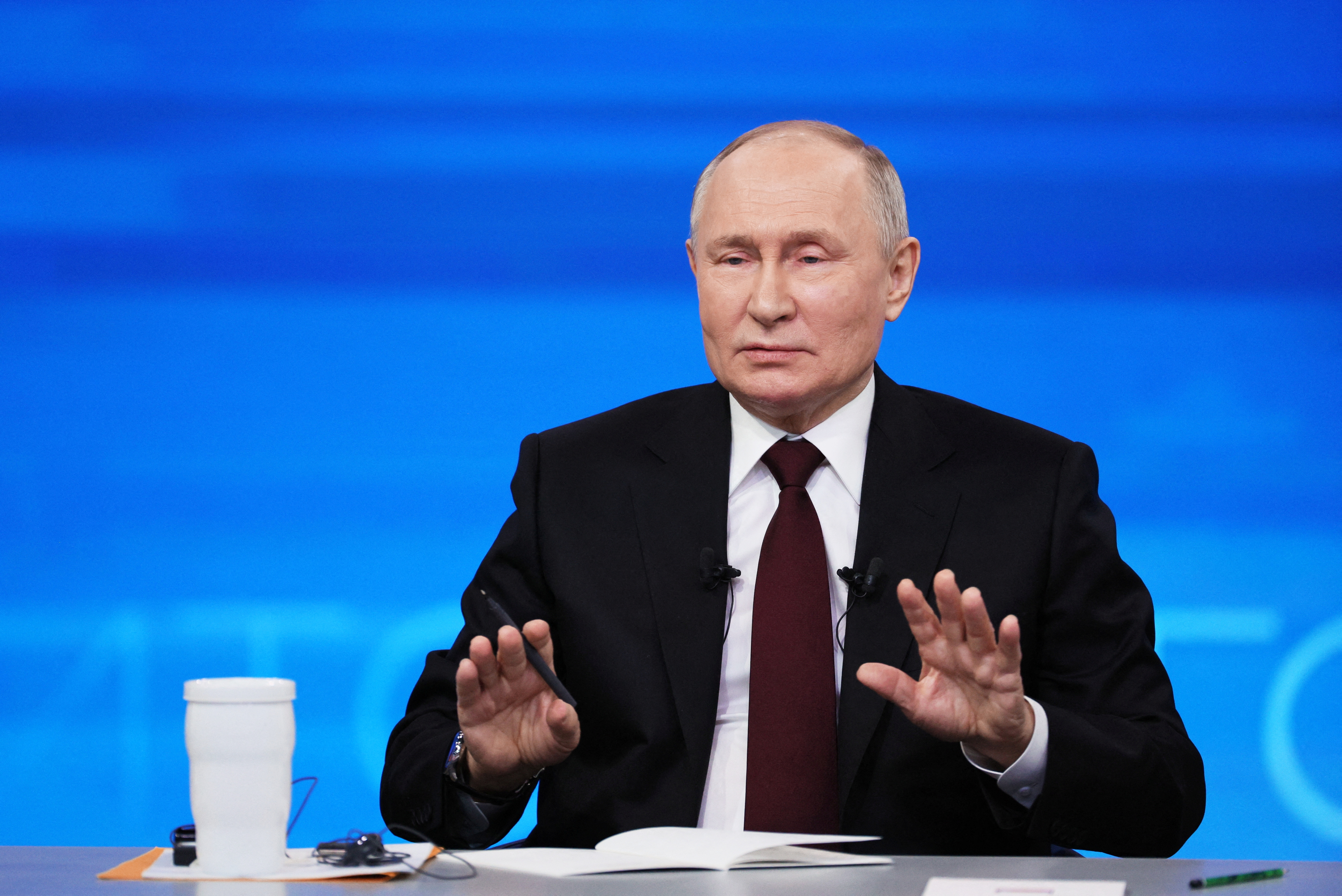 Russian President Putin holds his annual press conference in Moscow
