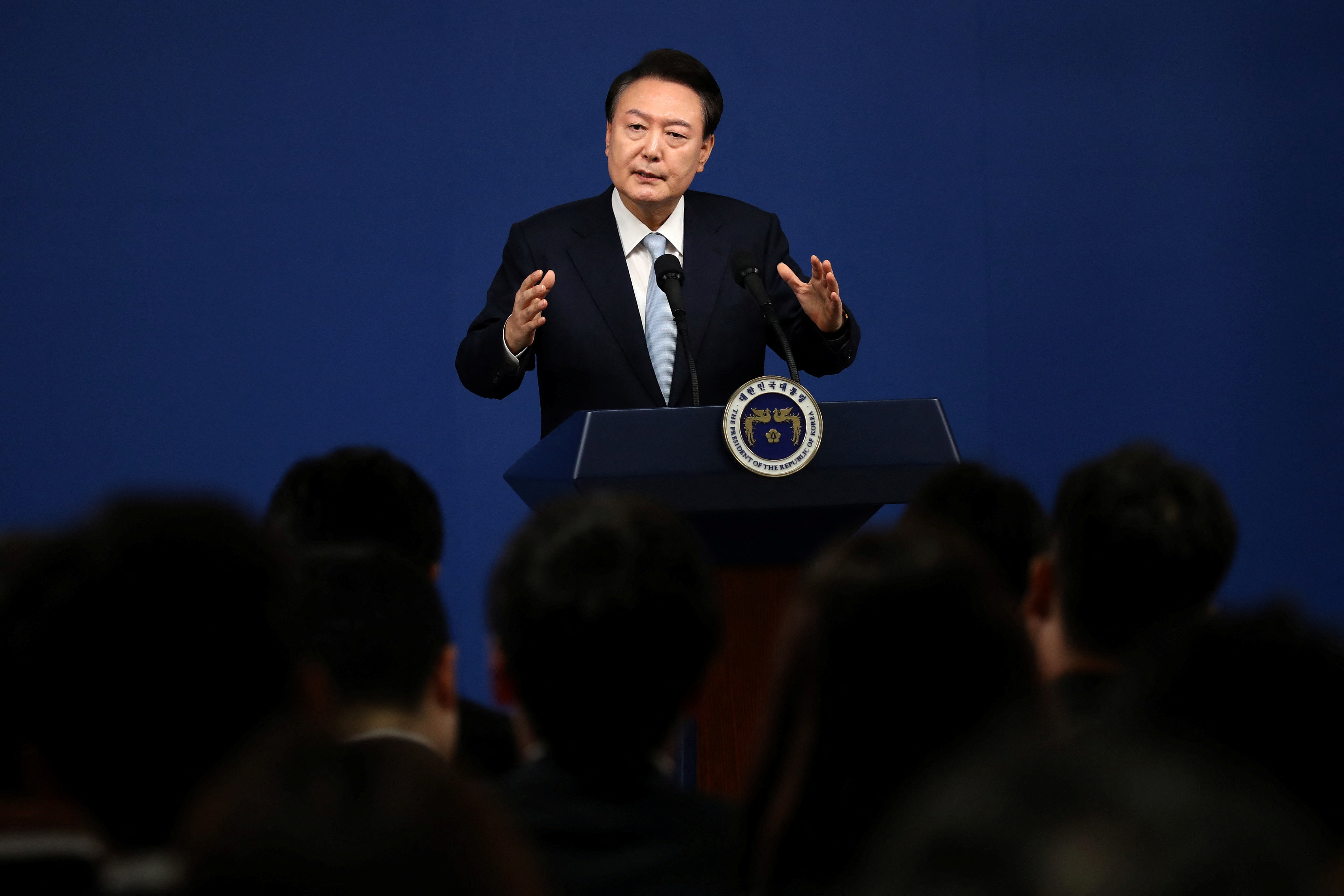South Korean President Yoon Suk-yeol Holds Briefing On State Affairs