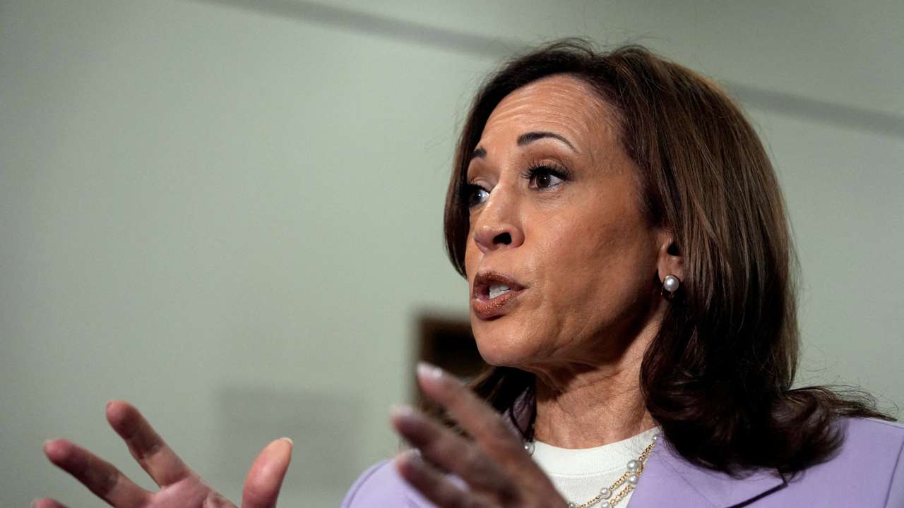 U.S. Vice President and Democratic presidential candidate Kamala Harris gives remarks at the Sheraton hotel, in Phoenix