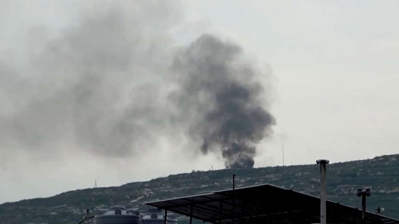 Smoke rises from a site believed to have been hit by an Israeli strike, in southern Lebanon