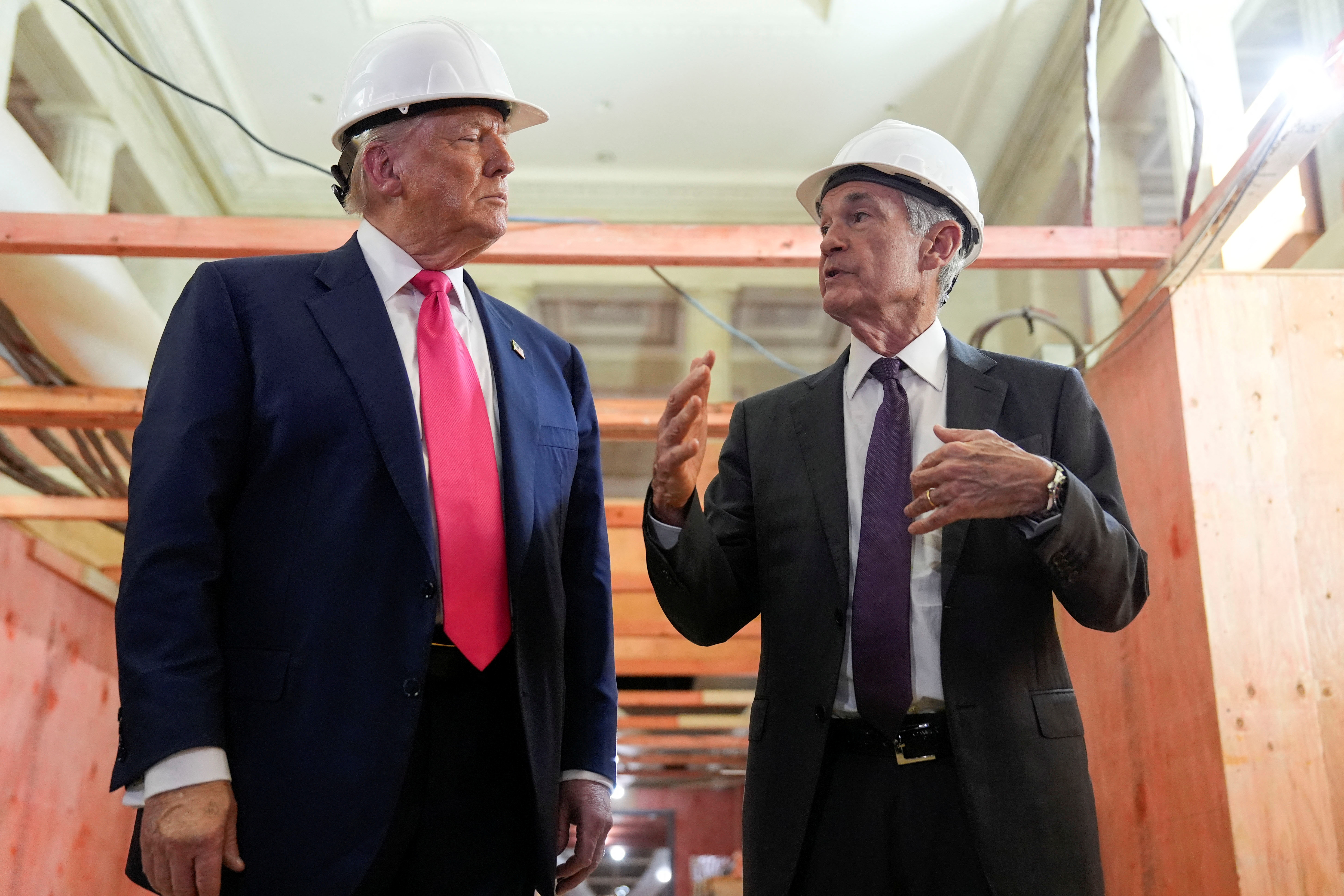 U.S. President Trump tours the Federal Reserve Board building in Washington, D.C.