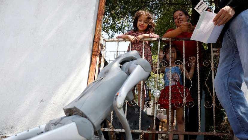 Waldog, a robotic dog used to raise awareness about animal adoption and abuse in northern Mexico