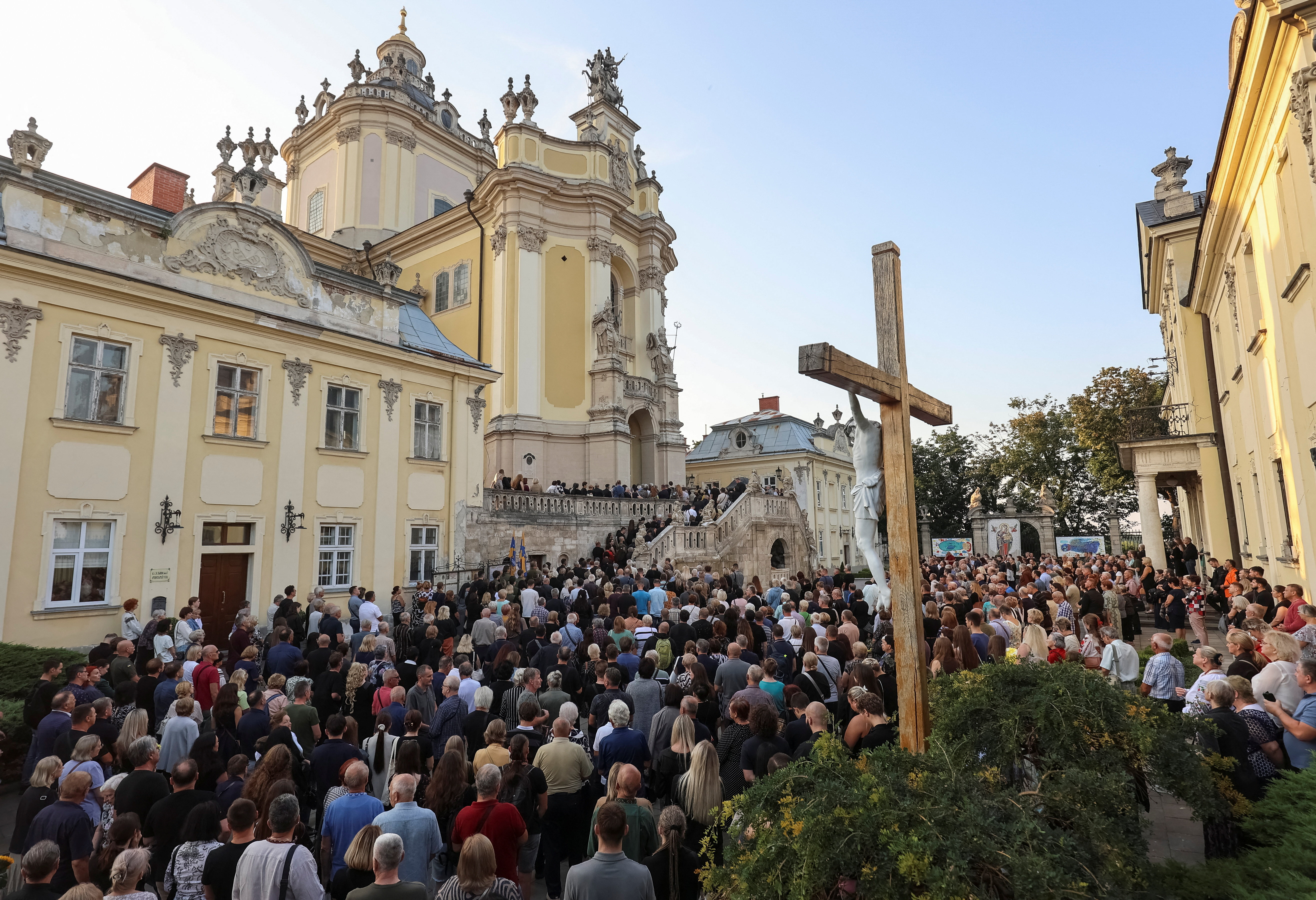 Farewell ceremony for the former Ukrainian parliamentary speaker Parubiy in Lviv
