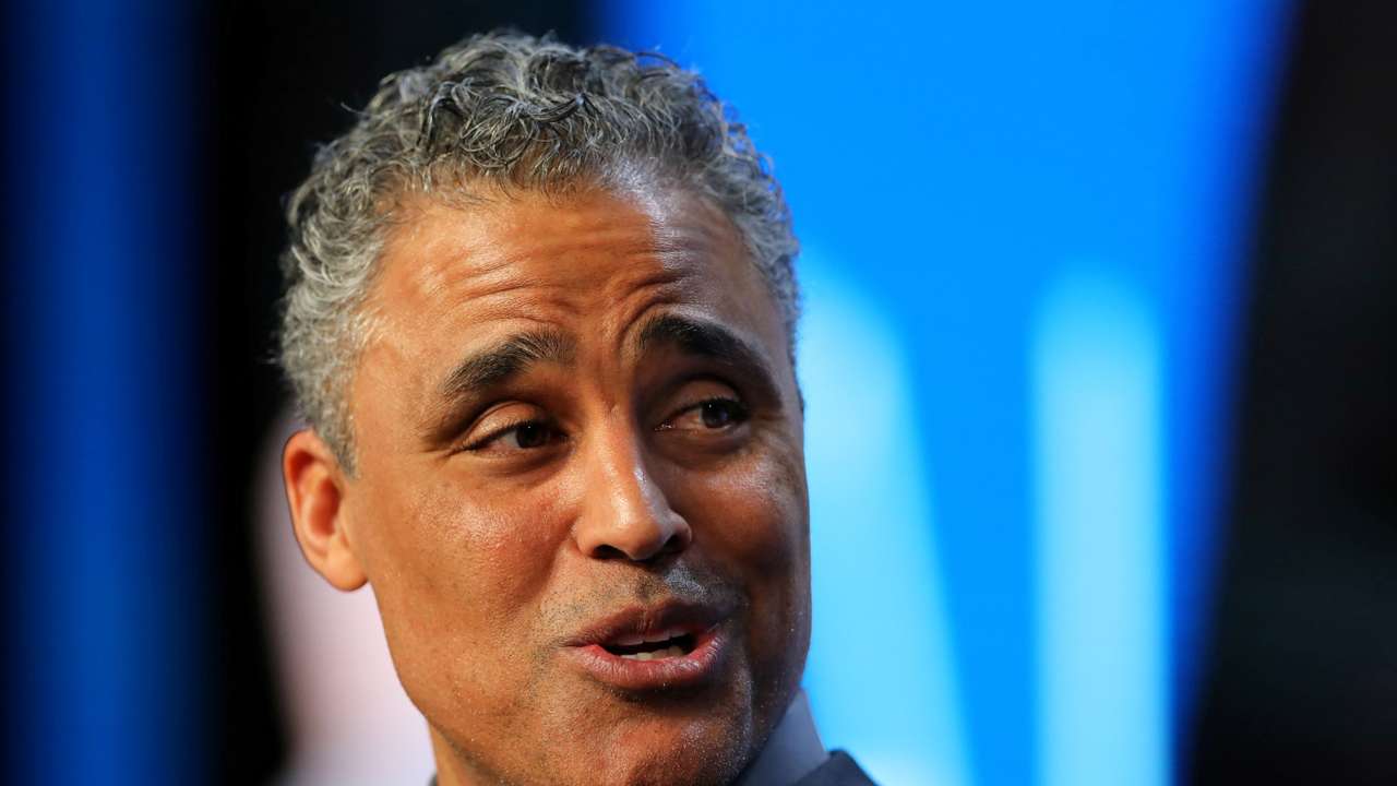 FILE PHOTO: Rick Fox, three-time NBA Champion and founding partner of Vision Venture Partners, speaks during the Milken Institute Global Conference in Beverly Hills