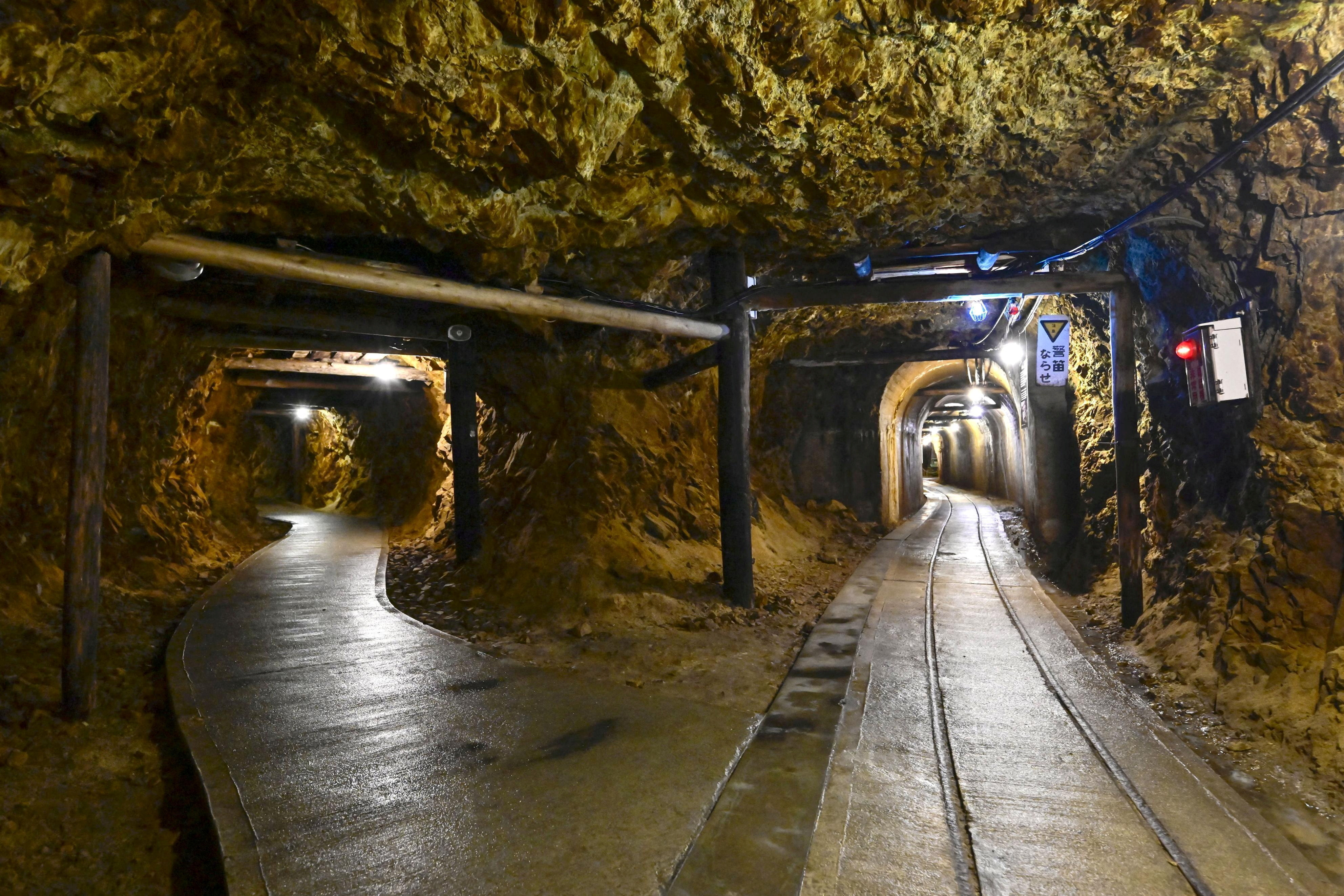 FILE PHOTO: General view shows mine traces at ruins of Aikawa Gold and Silver Mine in Sado on Sado Island