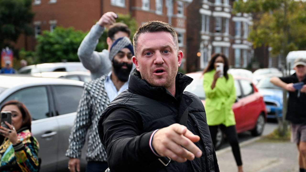 FILE PHOTO: Anti-immigration activist Stephen Yaxley-Lennon, known as Tommy Robinson arrives at Folkestone Police Station