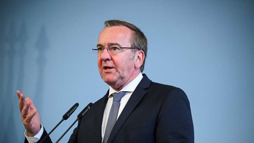 FILE PHOTO: German Defence Minister Pistorius and his Lithuanian counterpart Kasciunas hold a press conference, in Berlin