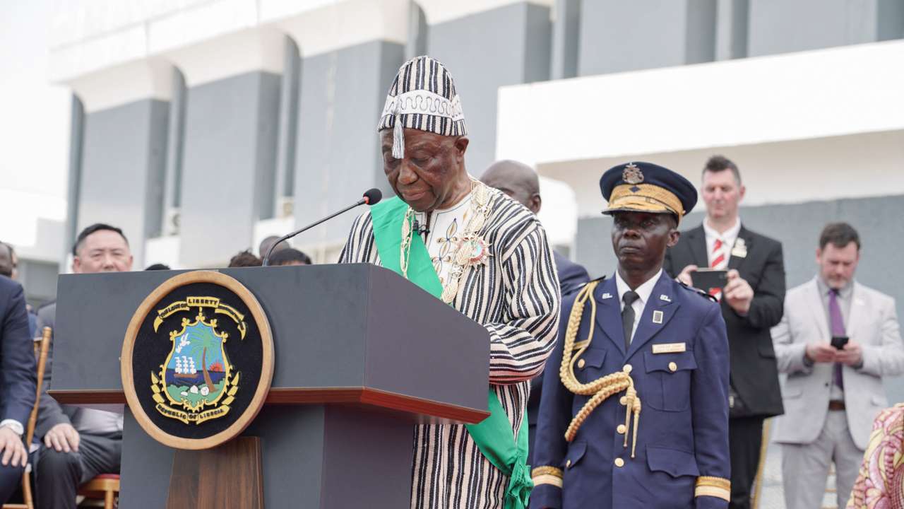 Liberia's new President Joseph Boakai attends his swearing-in ceremony in Monrovia