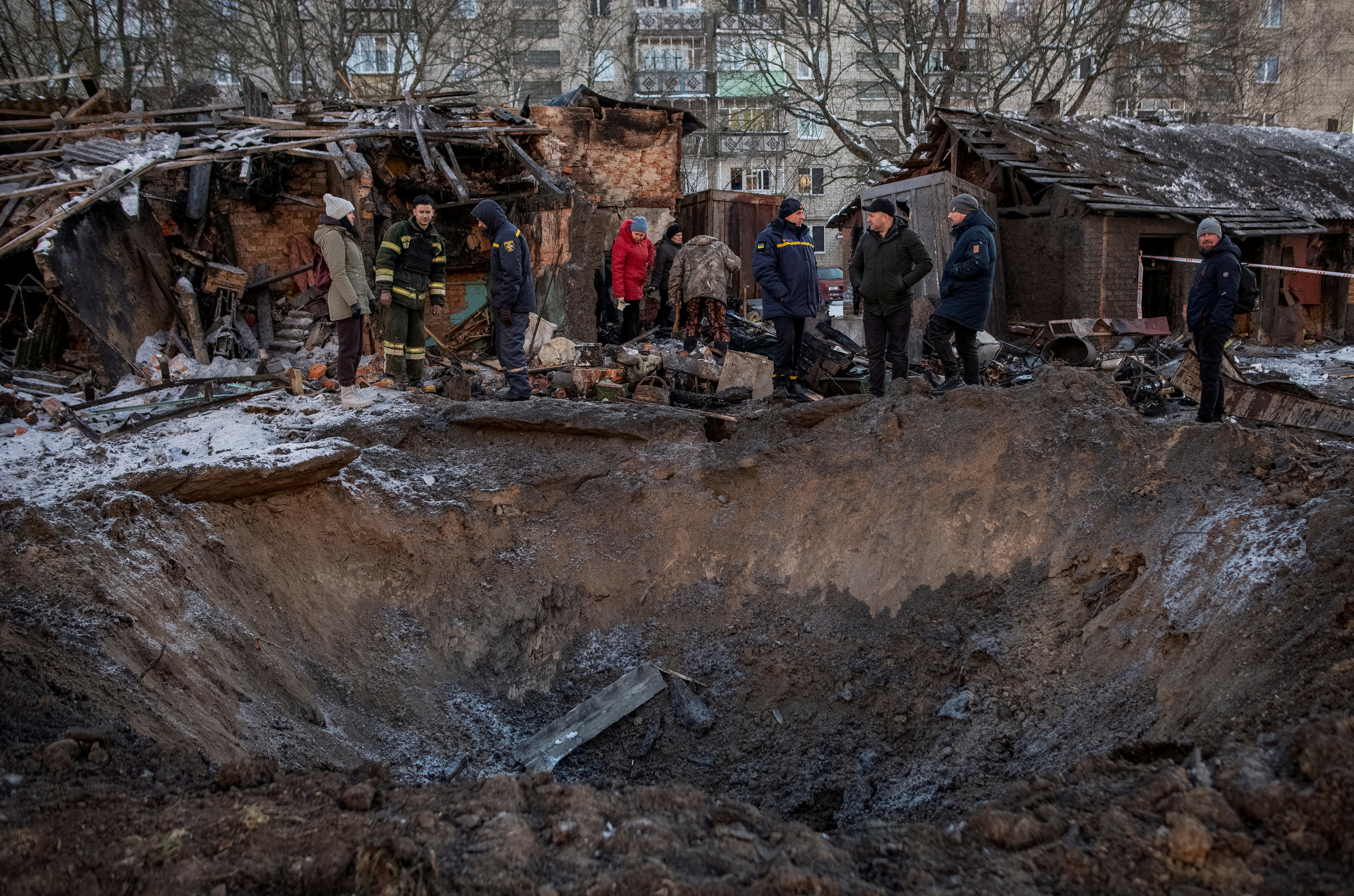 FILE PHOTO: Aftermath of a Russian missile attack in the town of Shostka, Sumy region