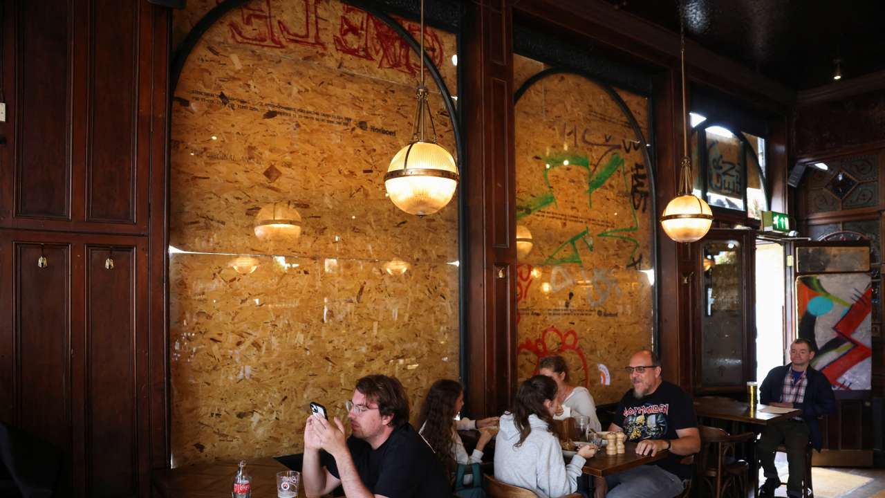 Preparations for Notting Hill Carnival, in London